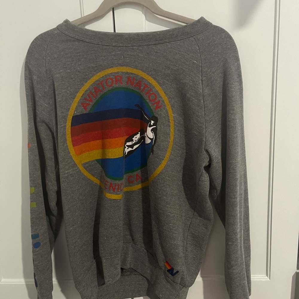 AVIATOR NATION SWEATSHIRT - HEATHER GREY